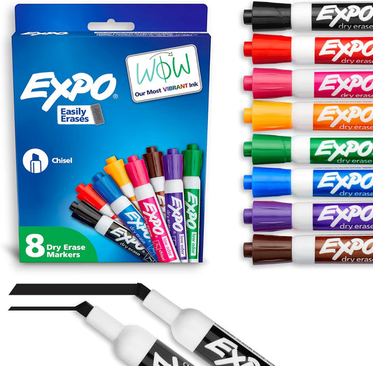 Low-Odor Chisel Tip Dry Erase Markers for Home & Kitchen