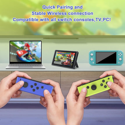 FAREMOCI Switch Controllers,Wireless Joy Remote cons with Hall Effect Joystick No Drift Controles Compatible with Switch 1 OLED Lite,HD Rumble Gyro Motion,Wake Up,No NFC,Blue Yellow