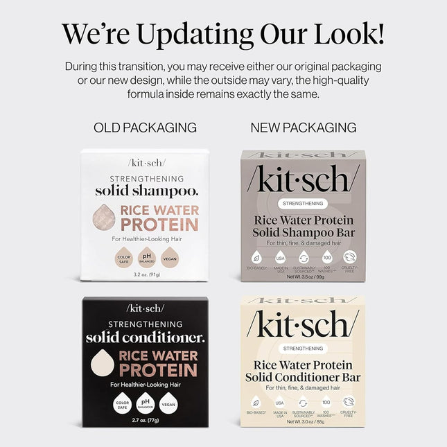 Rice Water Shampoo & Conditioner Set – Solid Shampoo & Conditioner Bar
