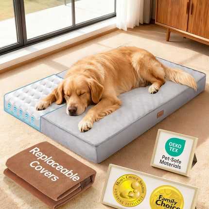 Orthopedic Large Dog Bed, Reversible Memory Foam, 41 inch-XL(Gray)