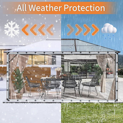 8x20ft Clear Tarps Heavy Duty Waterproof, Clear Tarp with Grommets