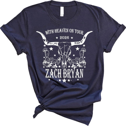 Western Skull Tour Style T Shirt for Country Music Fans, Vintage Americana Graphic Tee for Concert Festivals and Casual Wear