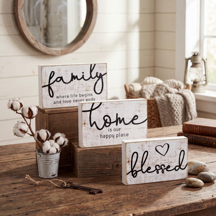 Mini Wooden Sign Farmhouse Shelf,Retro Color,4.25 x 2.76 x 0.59 in