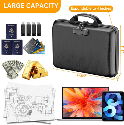 Fireproof Locking File Organizer Case, Black - photo 4