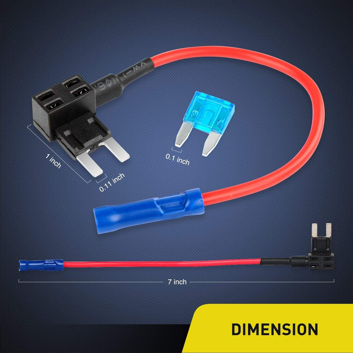 10 Pack 12V Car Add-A-Circuit Fuse Tap Adapter Mini Atm Apm Blade Fuse Holder with 120 PCS Mini Blade - photo 3