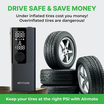 Portable Cordless Tire Inflator Air Compressor with Digital Gauge and LED Light - photo 3