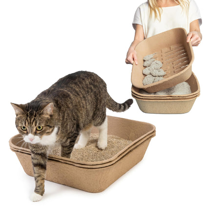 Arenero desechable para gatos grande, 6 unidades, portátil y resistente para viajes y hogar, controla olores
