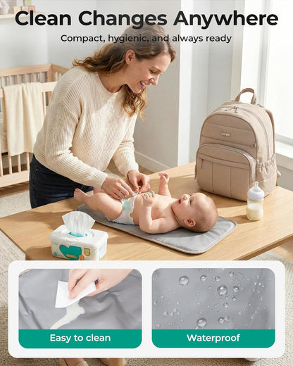 Camel Puffy Multi-Pocket Diaper Bag Backpack with Changing Pad - photo 5