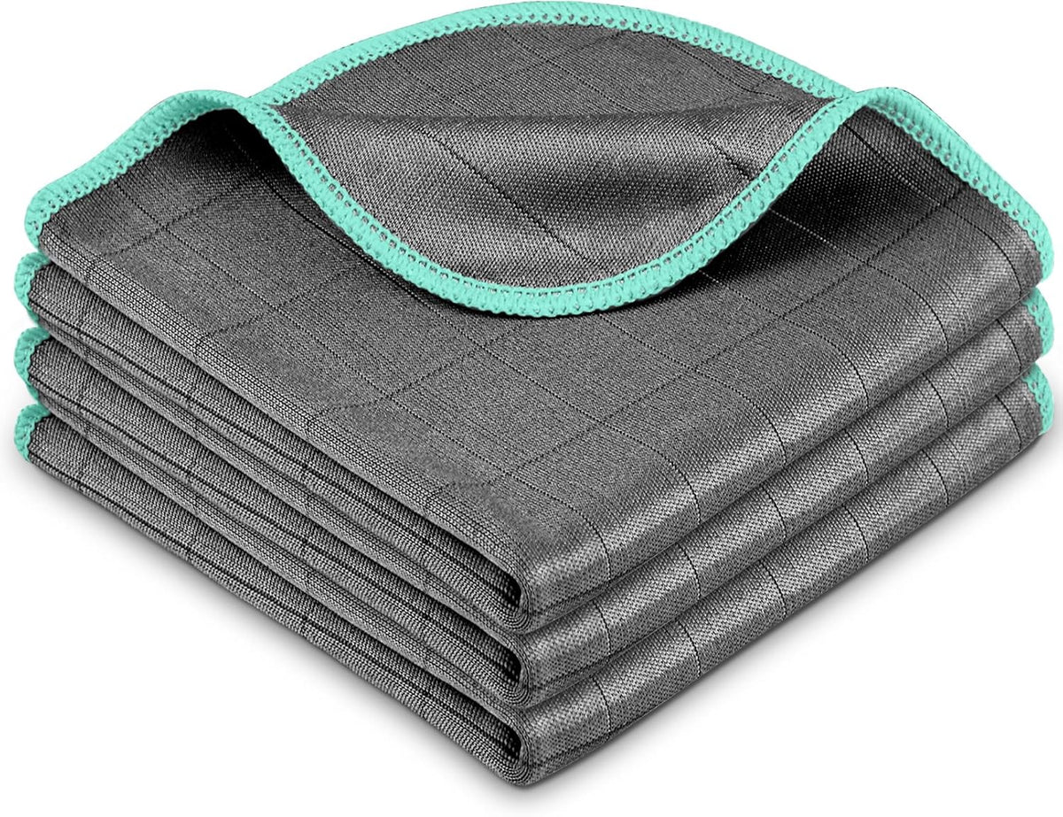 Carbon Microfiber Car Glass Cleaning Towels, Pack of 3
