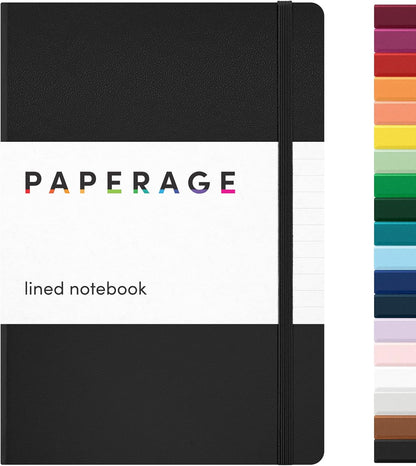 Black Hardcover Lined Journal Notebook, 160 Pages