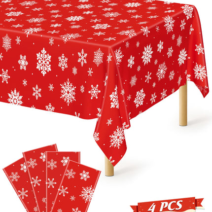 4 Pack Halloween Tablecloth 54 x 108 Inch Pumpkin Spider Web Table Cover