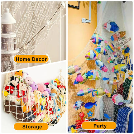 2 PCS Fish Net Decorations,80 x 40 Inch,Ocean Themed Party Decor