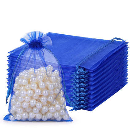 100PCS Sheer Organza Bags, White Wedding Favor Bags with Drawstring, 4x4.72 Jewelry Gift Bags for Party, Jewelry, Christmas, Mother's Day, Festival, Bathroom Soaps, Makeup Organza Favor Bags