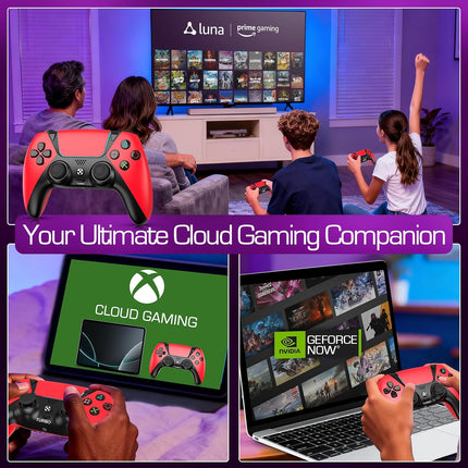 Replacement for Luna Controller Fire Stick TV PC Tablet,Wireless Game Control with No Drift ALPS Joysticks,2 Back Paddles Turbo, 1200mAh Built in 1200 mAh Battery, Great Value Controllers, Red