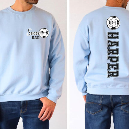Baseball Soccer Football Mom Dad Shirt with Custom Name & Number, Grandma Grandpa Outfits for Game Day, Fathers & Mothers Day