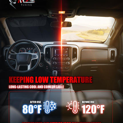 Windshield Sun Shade Compatible with Silverado Sierra 1500 2019-2026