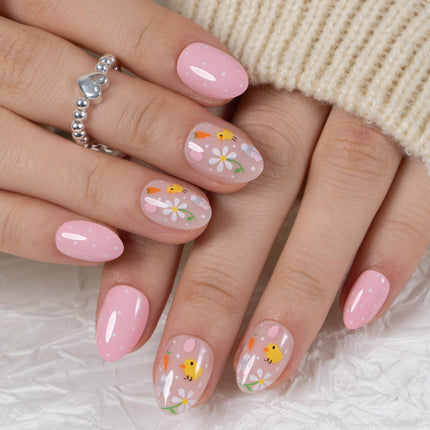Extra Short Almond Press On Nails, Blush Veil Nude Pink, Soft Gel - photo 11