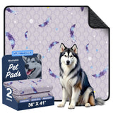 Washable Dog Pee Pads, Non-Slip Waterproof, 36 x 41 in, 2 Pack, Feather