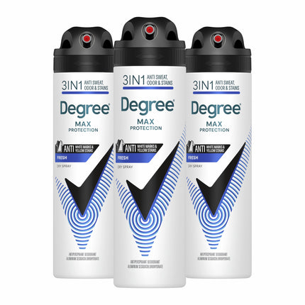 Spray antitranspirante para hombre Black + White, 3 unidades, protección contra manchas de desodorante, spray seco instantáneo, 3.8 oz