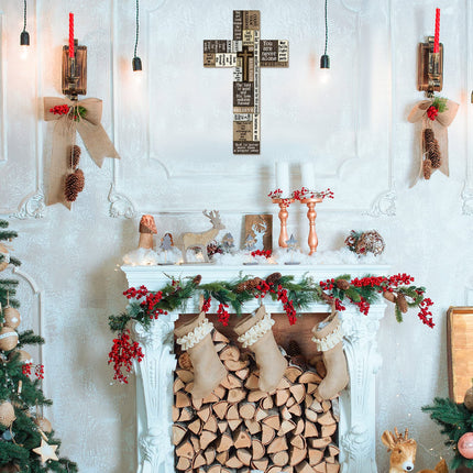 Rustic Wooden Cross Wall Decor 14 Inch Christian Cross Wall Art Sign