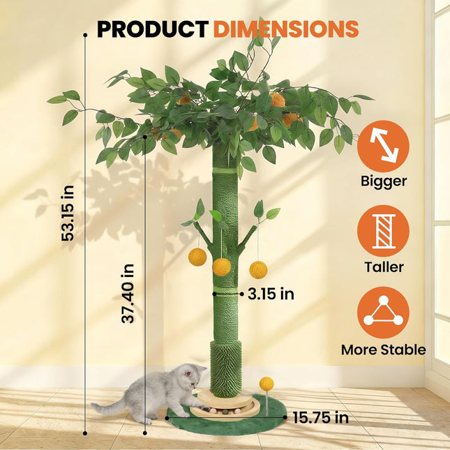 53-Inch Extra Tall Cat Scratching Post for Large Cats