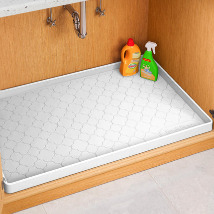 Under Sink Mat 34" x 22" Waterproof Silicone Cabinet Kitchen Liner