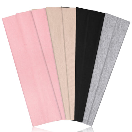 Diademas para mujer, 8pcs bandas de tela de algodón suave elásticas antideslizantes para deporte, entrenamiento, yoga y running