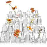 Glass Bud Vase Set of 32 Pcs, Small Glass Vases for Flowers