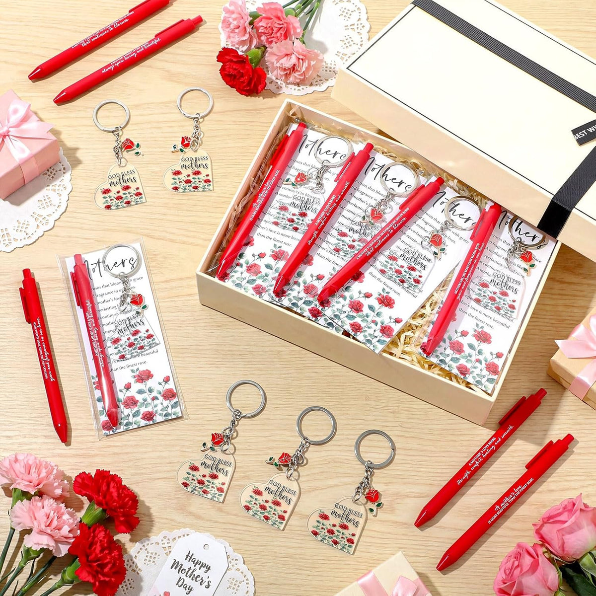 18-Set Mother's Day Red Rose Ballpoint Pens - photo 4