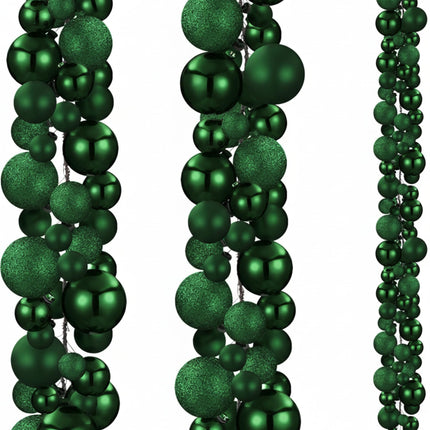 2 Pcs 6 ft Christmas Ball Ornament Garland, Champagne Gold