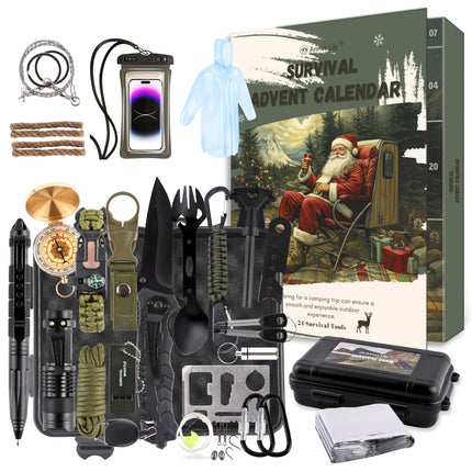 Survival Advent Calendar 2026 Men - 24 Days Xmas Countdown for Teen Boy