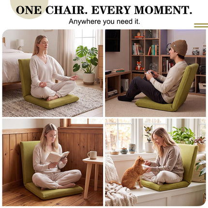 Floor Chair with Back Support 5 Position Adjustable,Pistachio Green,XL
