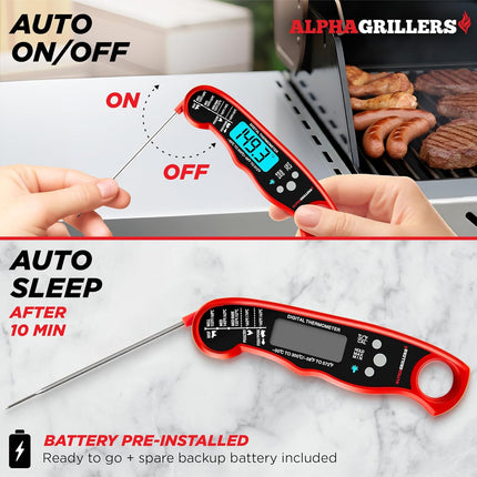 Alpha Grillers Thermometer display close-up
