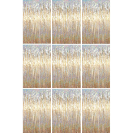 Champagne Foil Fringe Backdrop Curtains, 3.3x6.6ft, 3pcs