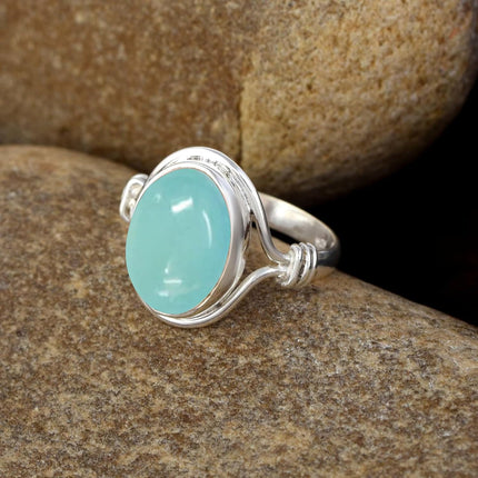 Solid 925 Sterling Silver Ring For Women & Girls Natural Gemstone Ring Sterling Silver Wedding Ring February Birthstone Bezel Set Gemstone Ring
