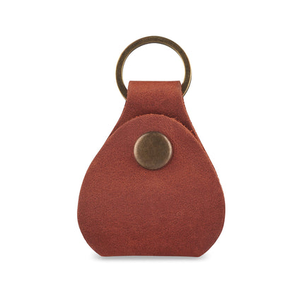 Leather Guitar Pick Holder Keychain, Guitar Pick Holder Case Bag, Plectrum Key Fob Cases Bag, Gift for Guitar Players Cognac