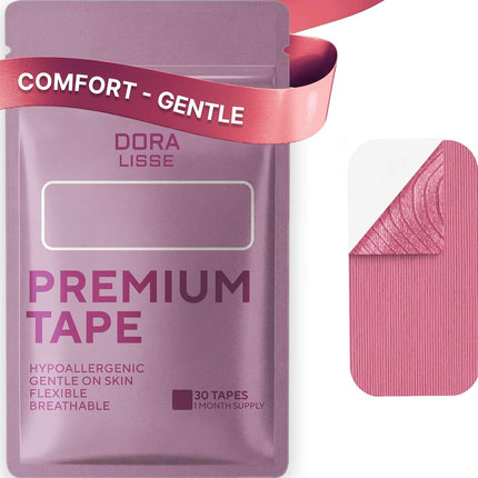 Premium Tape for Women & Men, 30-Day Supply, Comfortable Fit, Strong Hold, Flexible & Durable, 30 pcs (Pink)