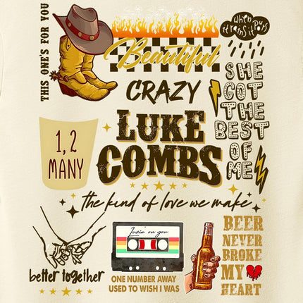 Combs Retro Music Tshirt - Country Concert Outfit, Western Party Longhorn Rodeo T Shirt, Unisex Adult Size S – 2XL