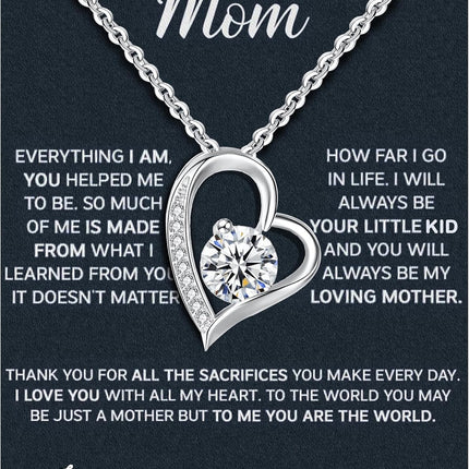 Mothers Day Gifts For Mom From Son Daughter Mom Necklace For Women 925 Sterling Silver New Mom Gifts Birthday Gifts With Heartfelt Message & Lighted Box