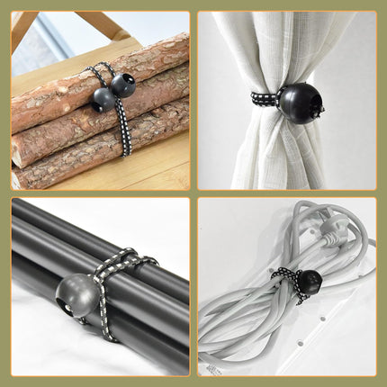 30 Pack Ball Bungee Cord, Heavy Duty Bungie Cord Balls (6",Black/White) - photo 8