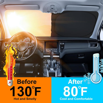 Windshield Sun Shade Compatible with 2021-2024 2025 2026 Ford F150 F-150 (Lariat, King Ranch, Platinum, XL XLT Limited Raptor) Accessories Sunshade Shield Protector