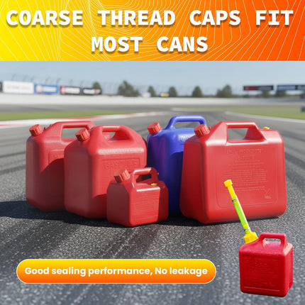 4 PCS Universal Gas Can Cap Replacement - Coarse Thread Fuel Tank Lid Fits 1/2/5/10+ Gallon Gas Cans, Compatible with Midwest, Briggs & Stratton, Scepter & Most Plastic/Metal Jerry Cans