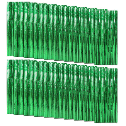 2 Pack Silver Foil Curtain Party Streamers Metallic Tinsel Foil Fringe Photo Booth Backdrop for Birthday Wedding Engagement Baby Shower Bachelorette Christmas Holiday Celebration Party Decorations