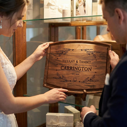 Personalized Cutting Board | Custom Engraved Wood Charcuterie Board for Wedding, Anniversary & Housewarming | Gift for Couples, Parents & Family