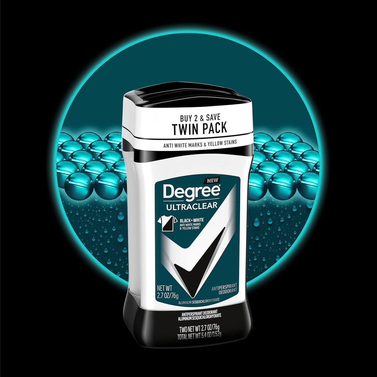 Men Black + White Antiperspirant Deodorant, 2 Count, 2.7 oz - photo 4