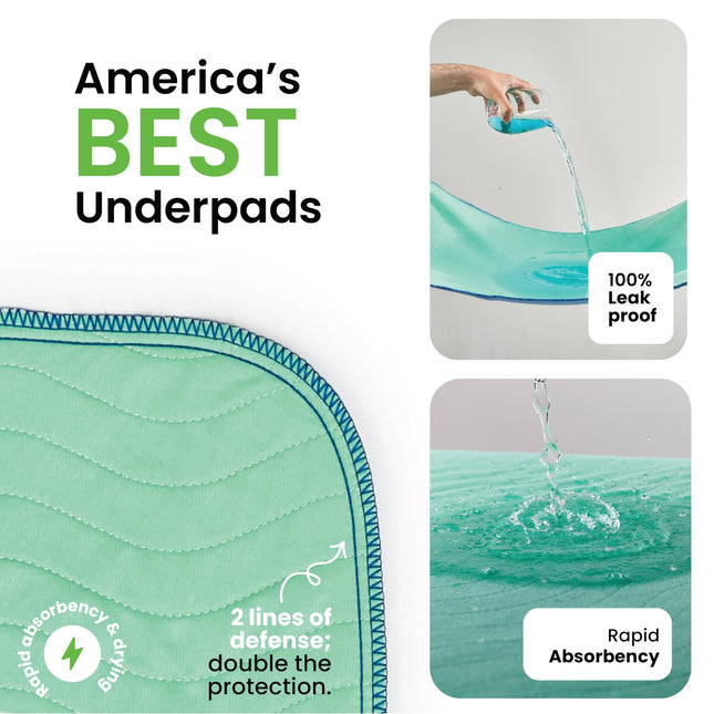 Washable Underpads, Heavy Absorbency Reusable Incontinence Pads - photo 2