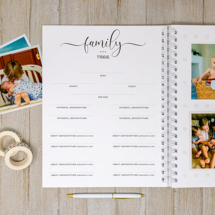 Personalized Baby Memory Book - Hardcover First Year Album Customized with Baby’s Name - Prompted Baby Journal (Baby Highland Cow)