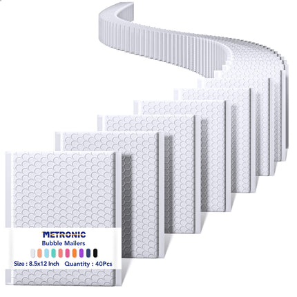 Bubble Mailers 8.5x12" Padded Envelopes Black 40 Pack Self Seal