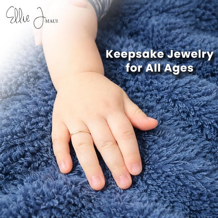 Ellie J Maui 14K Gold Filled Baby Stacking Rings - Dainty Gold Stackable Band Thumb Pinky Finger Ring, Baby Girl or Boy Jewelry Keepsake for Baby, Baptism Gifts for Baby, Infant (Size 0 to 5)