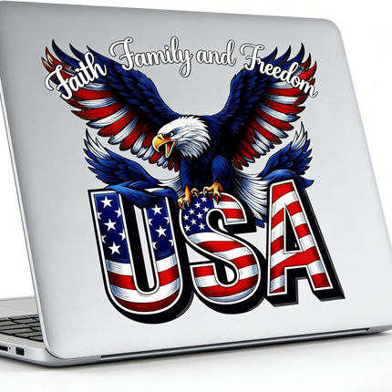 God Bless America Car Decal, 250 Anniversary USA Decal, 2 pcs(12" and 6" 250th Anniversary Eagle Stickers, Independence of USA Sticker 1776-2026, for Tumbler Helmet Car Windows Notebook (D #)